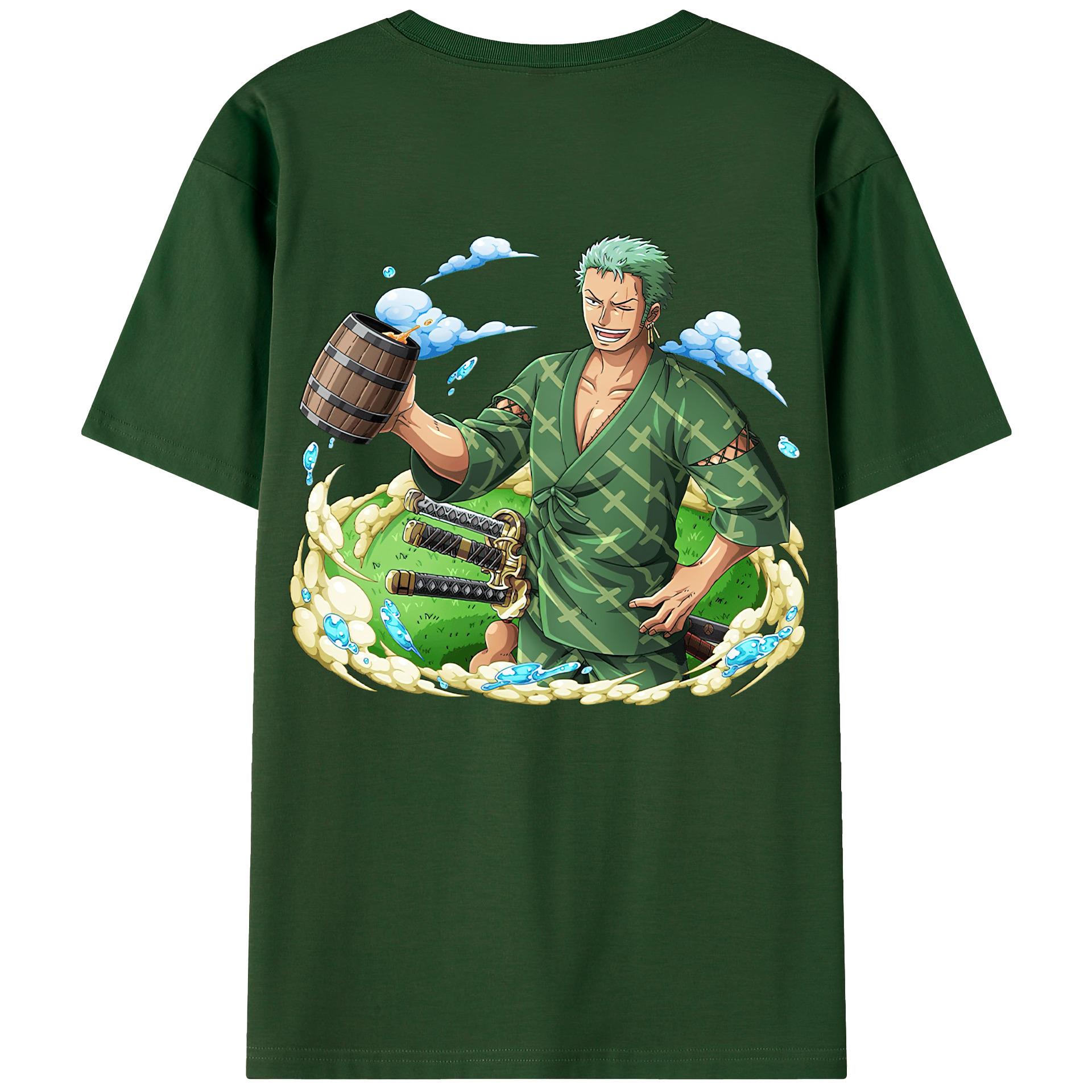 ワンピース ロロノア・ゾロ ONE PIECE Roronoa Zoro 綿100％半袖Tシャツ（背面プリント）